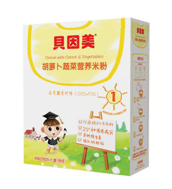 貝因美胡蘿卜蔬菜營養(yǎng)米粉盒裝