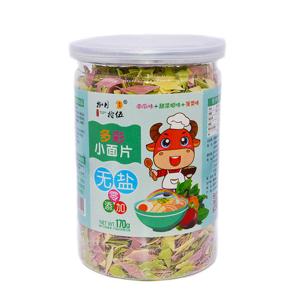 捌月拾伍無(wú)鹽多彩小面片南瓜味+甜菜根味+菠菜味