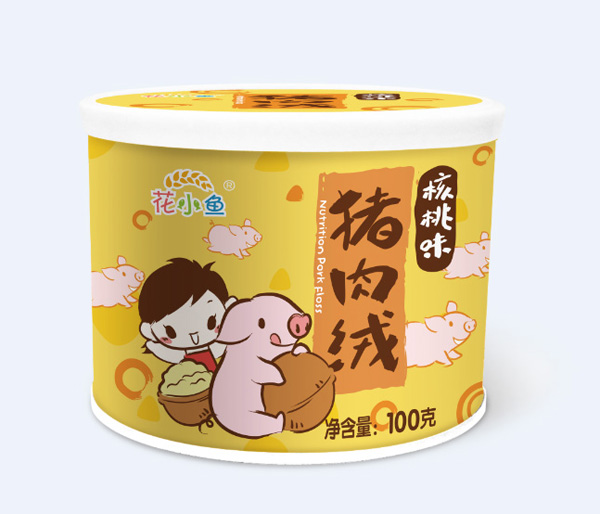 花小魚豬肉絨核桃味圓罐裝