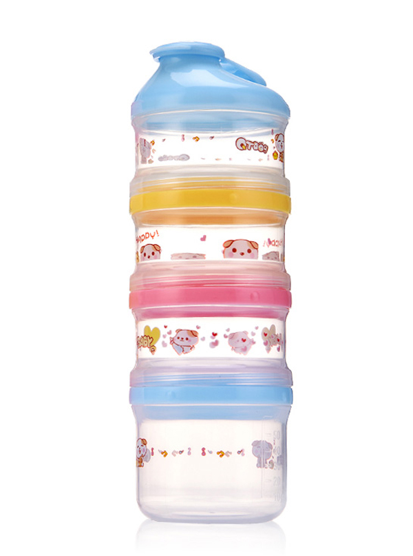 邦貝小象四層便攜奶粉盒藍(lán)色