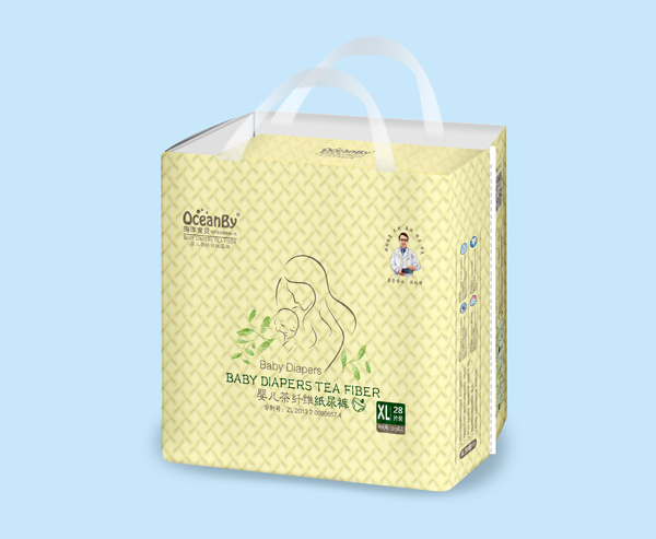 海洋寶貝嬰兒茶纖維紙尿褲XL碼28片-小包