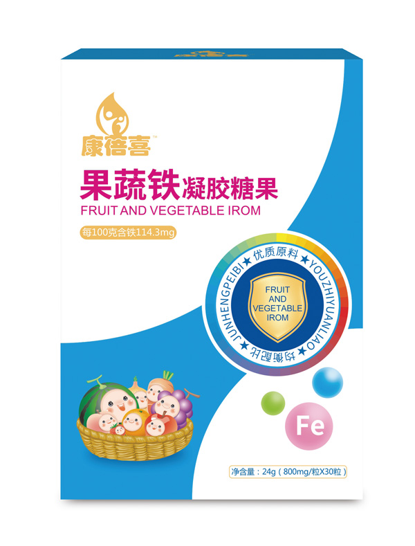 康蓓喜果蔬鐵凝膠糖果正面