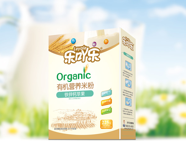 樂(lè)吖樂(lè)有機(jī)營(yíng)養(yǎng)米粉鈣鐵鋅蘋(píng)果盒裝