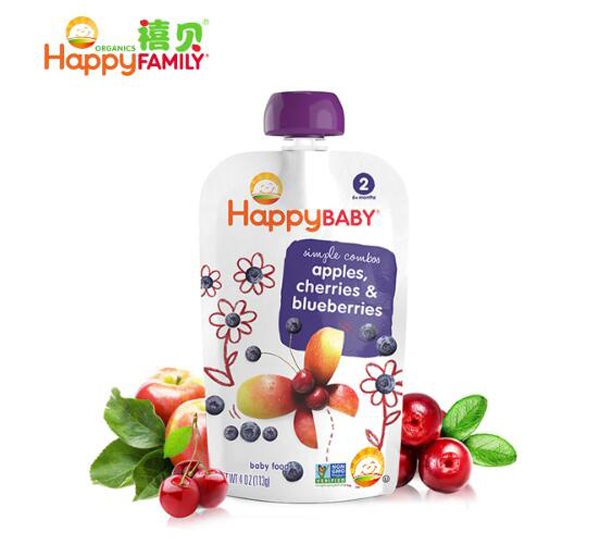 禧貝蘋果櫻桃藍(lán)莓泥