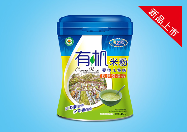 貝之籃嬰幼兒特膳有機米粉-鐵鋅鈣核桃