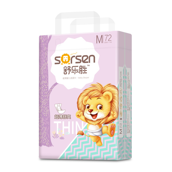 舒樂勝超薄嬰兒紙尿片大包M72