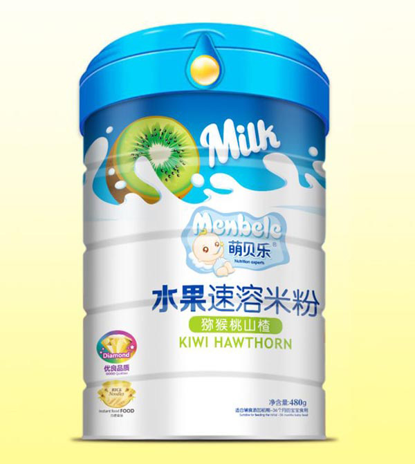 萌貝樂(lè)水果速溶米粉-獼猴桃山楂 聽(tīng)裝