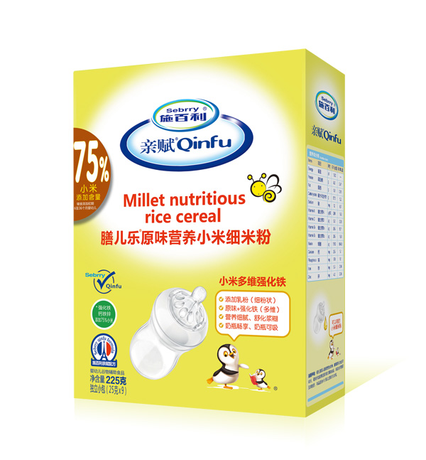 施百利親賦膳兒樂原味營(yíng)養(yǎng)小米細(xì)米粉-小米多維強(qiáng)化鐵盒裝