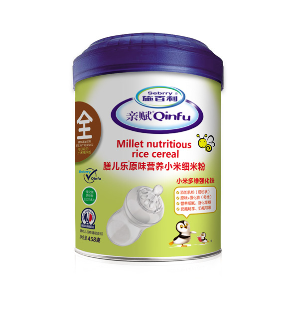 施百利親賦膳兒樂原味營(yíng)養(yǎng)小米細(xì)米粉-小米多維強(qiáng)化鐵罐裝