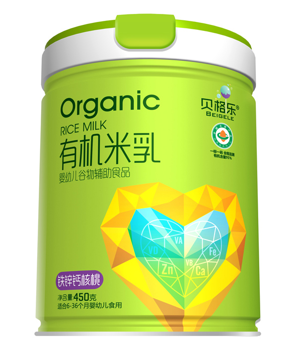 貝格樂有機(jī)米乳-鐵鋅鈣核桃 聽裝