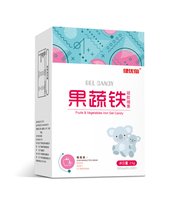 健優(yōu)仙果蔬鐵凝膠糖果豎盒