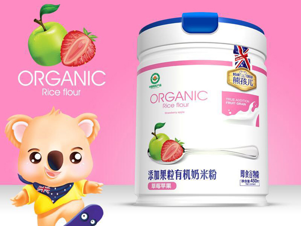 熊孩兒添加果粒有機奶米粉-草莓蘋果 聽裝