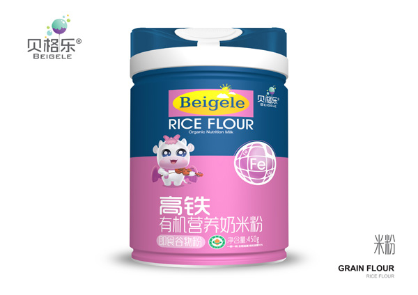 貝格樂高鐵有機營養(yǎng)奶米粉 聽裝