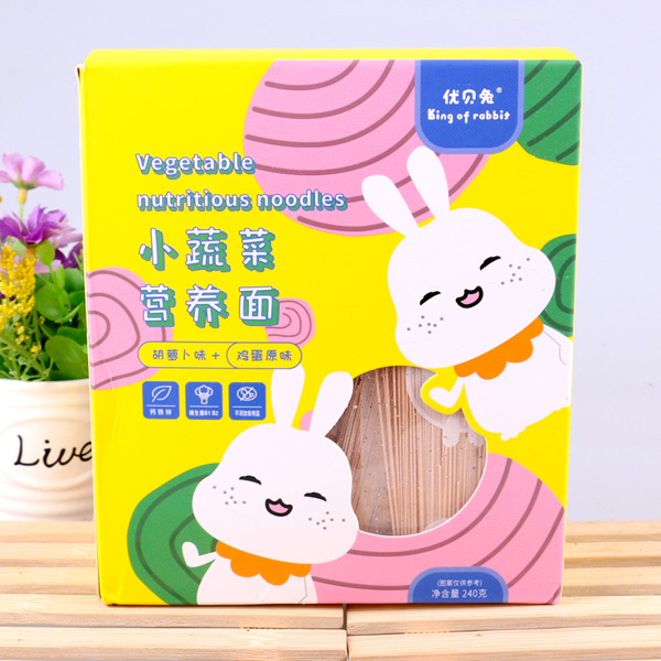 優(yōu)貝兔小蔬菜營養(yǎng)面-胡蘿卜味+雞蛋原味