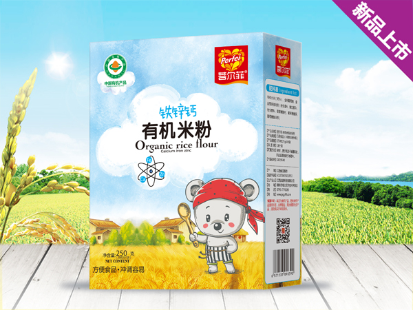 菩爾菲鈣鐵鋅有機米粉 盒裝