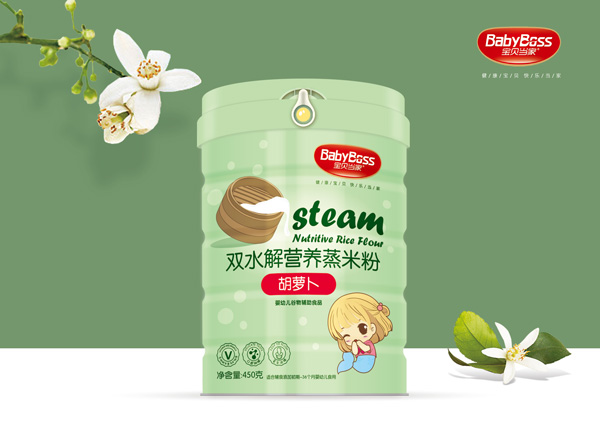 寶貝當家胡蘿卜雙水解營養(yǎng)蒸米粉 聽裝