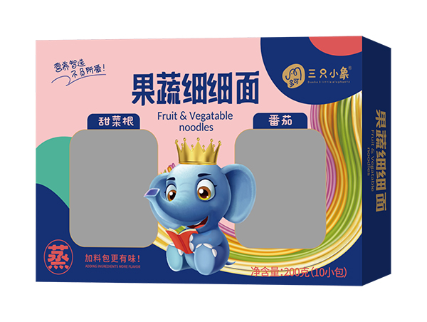 多可三只小象果蔬細細面 甜菜根+番茄