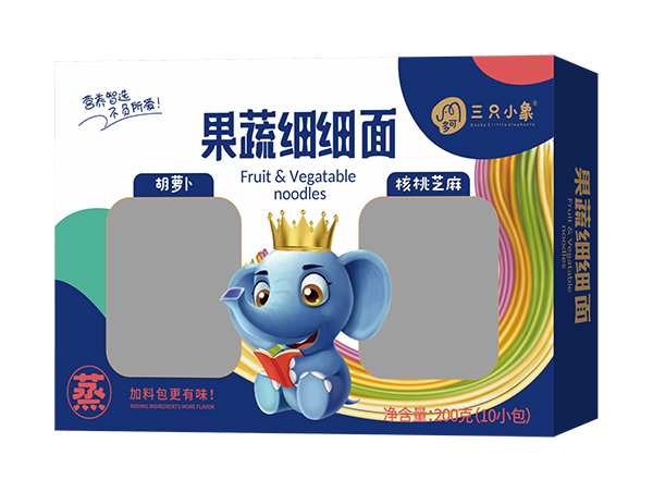 多可三只小象果蔬細細面 胡蘿卜+核桃芝麻
