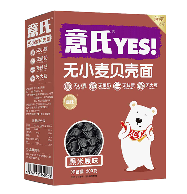 意氏無小麥貝殼面 黑米原味