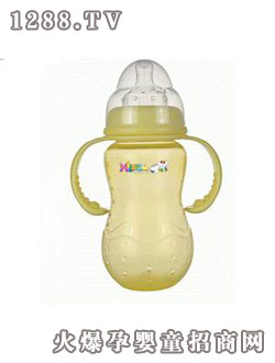 MILAOSU牌寬口大葫蘆帶手柄防倒防漏奶瓶