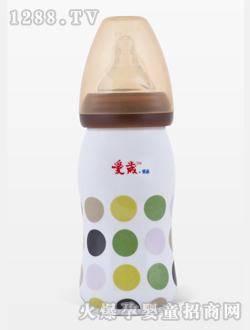 愛歲采晶骨瓷斑點(diǎn)大奶瓶咖啡色