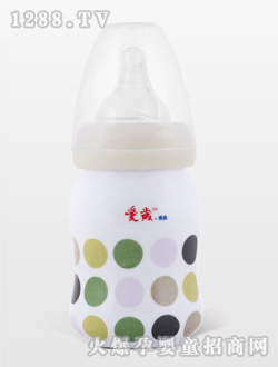 愛歲采晶骨瓷斑點(diǎn)小奶瓶白色