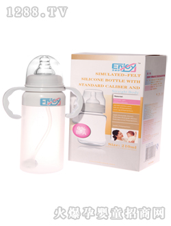 仿真手感標(biāo)準(zhǔn)口徑直身硅膠奶瓶