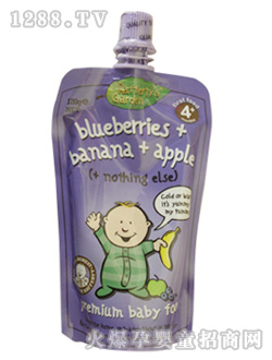 藍(lán)莓香蕉和蘋(píng)果果泥