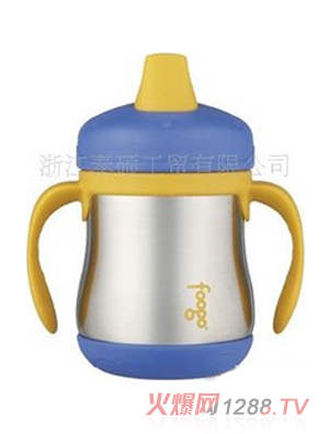 tyeso優(yōu)質(zhì)不銹鋼雙層真空保溫奶瓶黃色