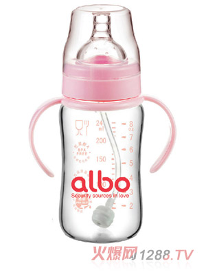 愛樂寶自動(dòng)晶鉆玻璃奶瓶240ml粉色