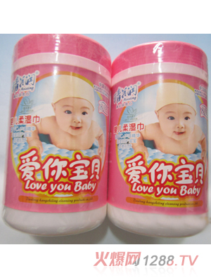 清花潤(rùn)yinge桶裝濕巾80片