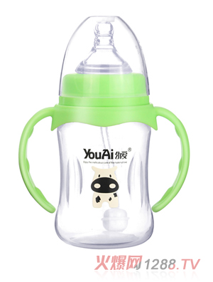 幼愛PP寬口帶柄自動(dòng)吸優(yōu)品奶瓶180ml