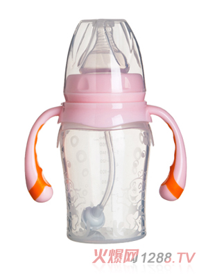 佳愛粉色自動(dòng)硅膠奶瓶