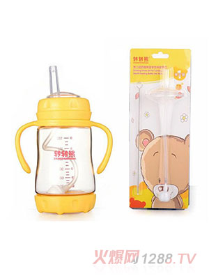 轉(zhuǎn)轉(zhuǎn)熊寬口徑奶瓶轉(zhuǎn)變學(xué)飲杯吸管組配件