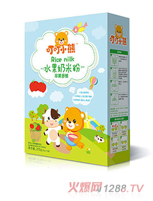 叮叮小熊水果奶米粉盒裝-蘋(píng)果多維