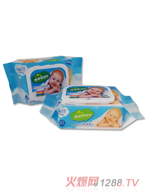 永潤(rùn)可愛貝貝嬰兒手口潔膚濕巾（藍(lán)）30片