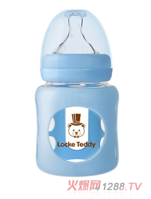洛克泰迪玻璃防摔寬口徑奶瓶