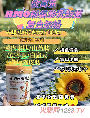 敏高樂HMO賴氨酸乳酸菌復合奶粉