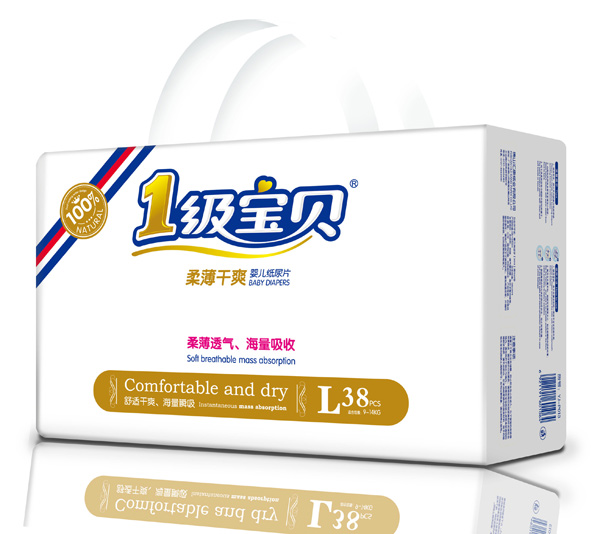 1級寶貝柔薄干爽紙尿片L38