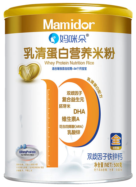 媽咪朵雙歧因子鐵鋅鈣乳清蛋白營(yíng)養(yǎng)米粉罐裝