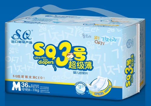 SQ3號(hào)超級(jí)薄嬰兒紙尿片M碼36片